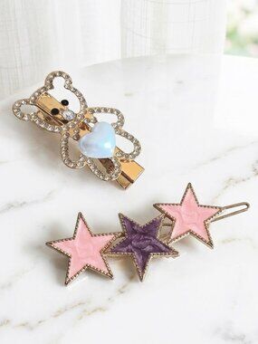 2 Piece Bear Star Hair Accessories